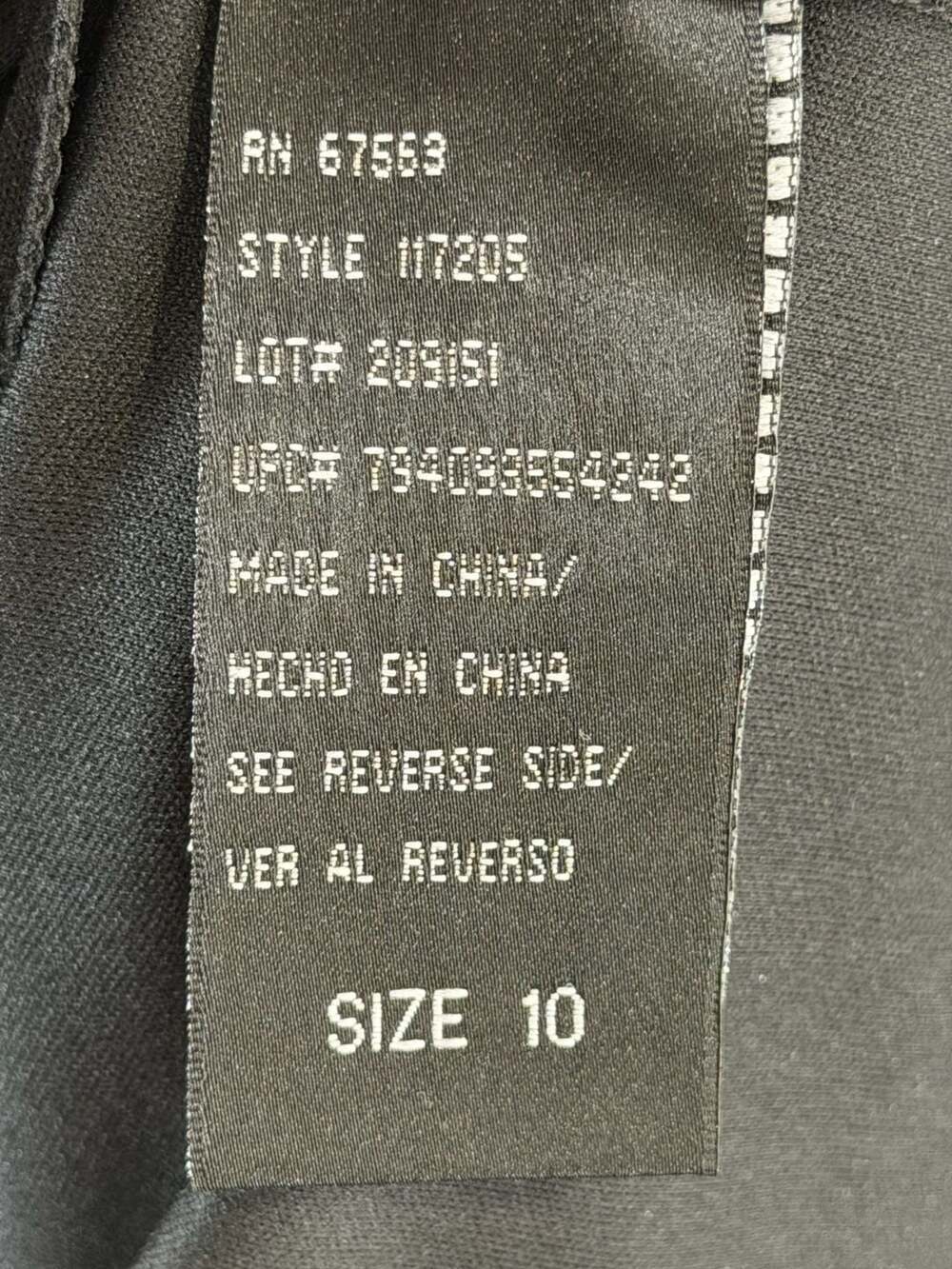 SLNY Black Chiffon Tiered Ruffle Cocktail Dress with Rhinestone V-Neck Size 10 - Picture 8 of 9